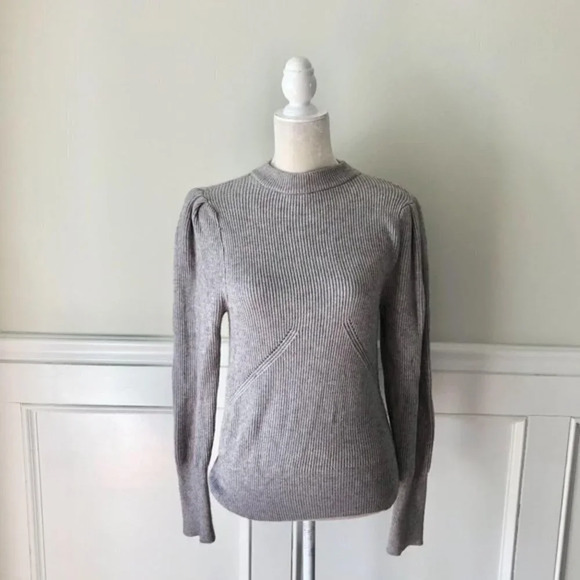 Lovers and Friends Clea Sweater Mock Neck Gray L - Picture 2 of 5